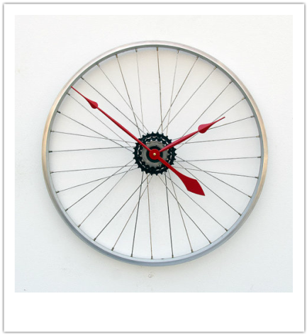 Recycled BikeWheel Clock by Pixel This