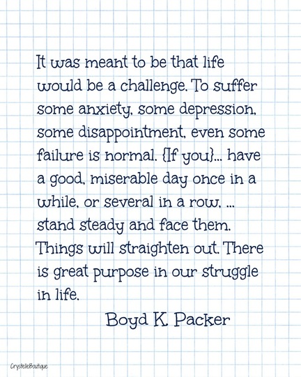 A Good Miserabel Day Every Once in a While - Quote by Boyd K. Packer