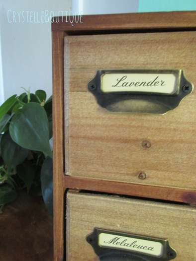 CrystelleBoutique - essential oils storage idea - little apothecary drawers