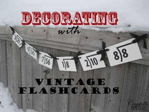 CrystelleBoutique - decorating with vintage flashcards