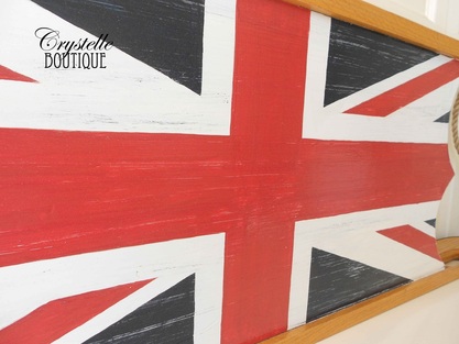 Painted and Distressed Union Jack Wooden Sled