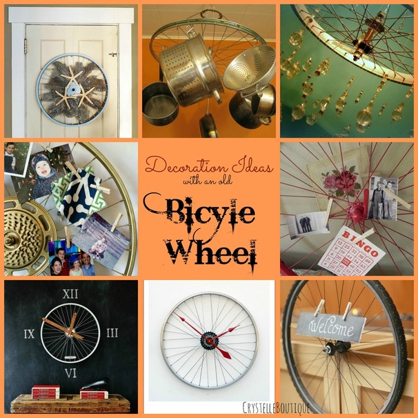 CrystelleBoutique - Decoation Ideas with an old bicycle wheel