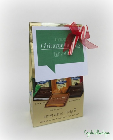  Crystelle Boutique - free printable neighbor gifts - Ghirardelli Chocolate Christmas Gift