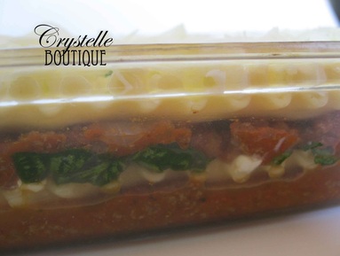 CrystelleBoutique - Layers of Lasagna, before the pan heads into the oven