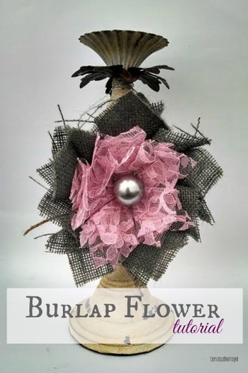 CrystelleBoutique - tutorial burlap flower with pizzazz and focal bling