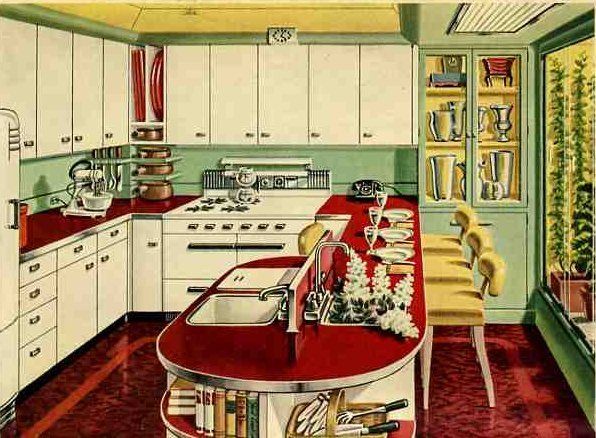Retro advertising for kitchen cupboards
