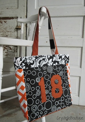 Crystelle Boutique - upcycled T-shirt tote - number 18