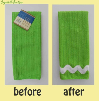 CrystelleBoutique - DIY workout towel - simply add some ribbon or ric-rac to one end of a towel
