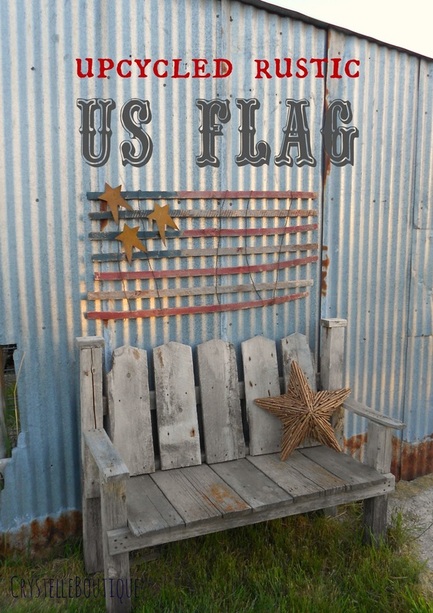 CrystelleBoutique - upcycled rustic US flag decor