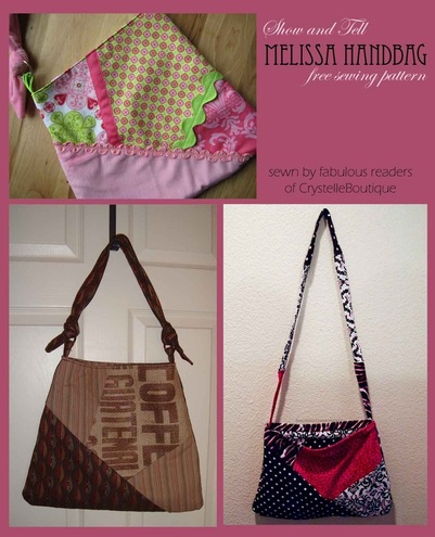 Show and Tell: Crystelle Boutique's Melissa Handbag Pattern Sewn by Fabulous Readers