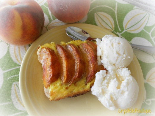CrystelleBoutique - Our family's favorite peach dessert (by far) is Peach Kuchen. The word 'Kuchen' is German for 'Cake' ('Taart' in Dutch)