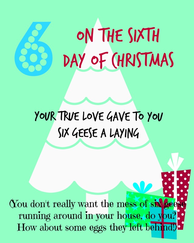 CrystelleBoutique - On the sixth day of Christmas - free printable tag