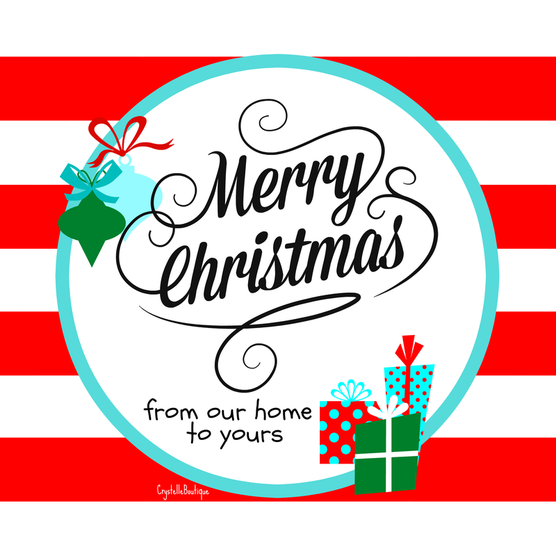 CrystelleBoutique - free printable tag - Merry Christmas - From Our Home to Yours