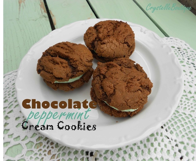 Crystelle Boutique Chocolate peppermint sandwich-style cookies 