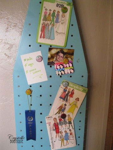 Vintage Ironing Board:  the Perfect Magnet Board!