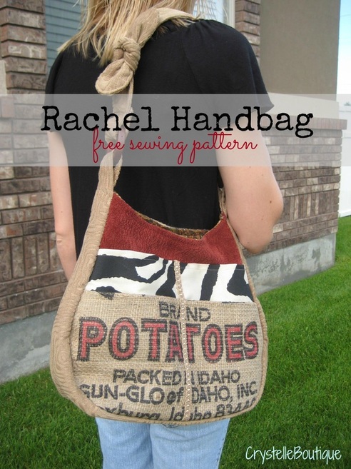 CrystelleBoutique - Rachel Handbag - free sewing pattern. stinking cute with lots of handy pockets