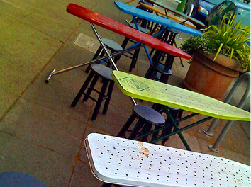 Ironing Boards Make Adorable Outdoor Tables!
