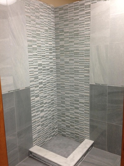 glass tile in shower