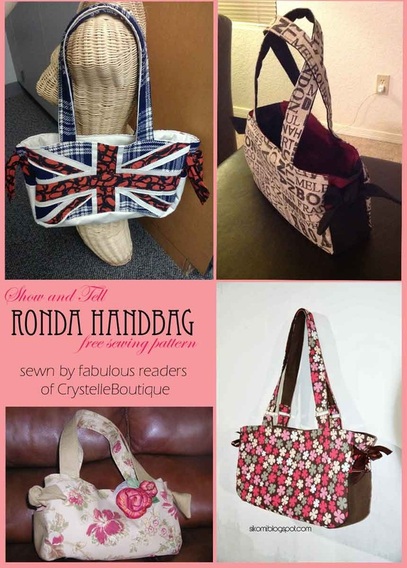Show and Tell: Crystelle Boutique's Ronda Handbag Pattern Sewn by Fabulous Readers