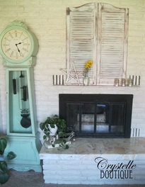 CrystelleBoutique - how to make an easy shelf above the fireplace