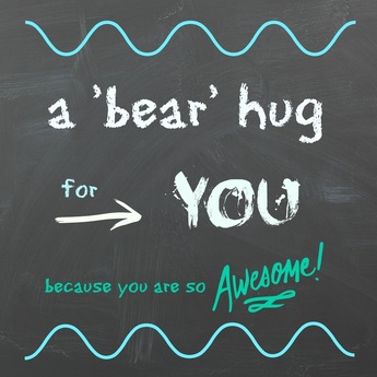 CrystelleBoutique - girlscamp treat - A 'Bear' Hug For YOU, Because You Are So Awesome! - attach to gummibears or cinnamon bears