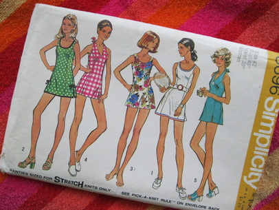 Mini-dress or swimsuit pattern from 1973