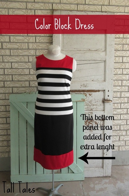 tall tales - color block dress with panel added for extra length