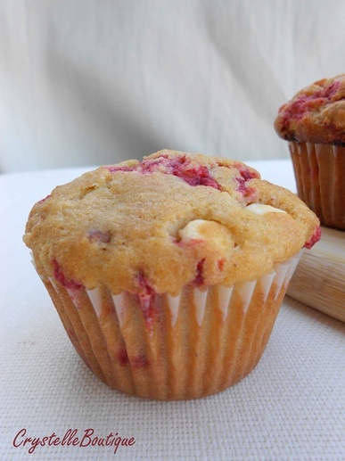 CrystelleBoutique Raspberry Nut Muffin with White Chocolate Chips 