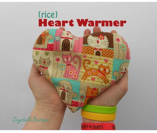 CrystelleBoutique Sew an easy rice warmer in the shape of a heart.