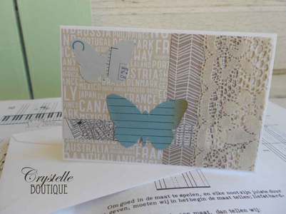 Crystelle Boutique - Simple Butterfly Cards With Vintage Paper