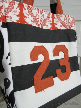 Crystelle Boutique - upcycled T-shirt tote - number 23
