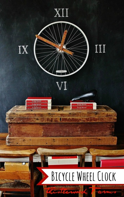 Bicycle Wheel Clock by Thistlewood Farms