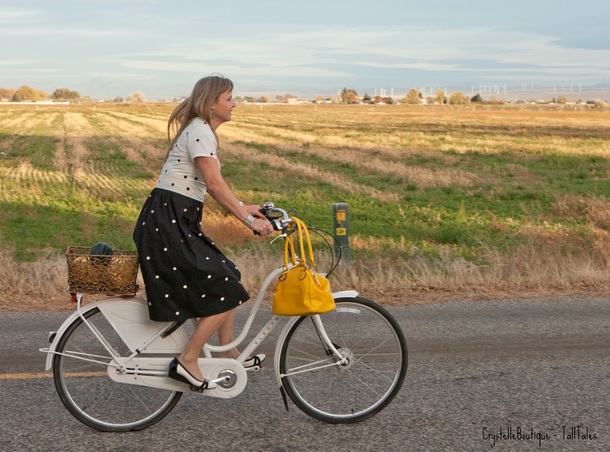 CrystelleBoutique - Bicycle and Polka-dot Dress from eShakti