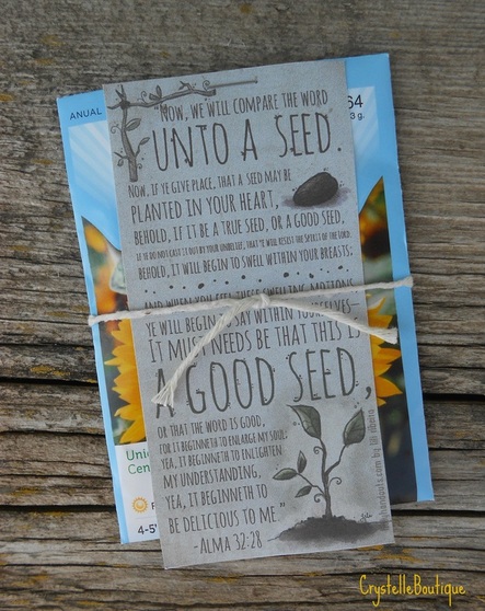 CrystelleBoutique - This is the handout I used for the lesson on strengthening testimony.I bought a package of seeds (quite seasonable this time of year)and attached this image of Alma 32: 28 from Holy HandoutsThis would also be a great handout to go with a lesson on faith.